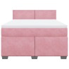 Boxspringbett mit Matratze Rosa 140x200 cm Samt