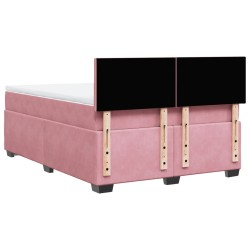 Boxspringbett mit Matratze Rosa 140x200 cm Samt