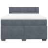 Boxspringbett mit Matratze Dunkelgrau 160x200 cm Samt