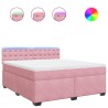 Boxspringbett mit Matratze Rosa 180x200 cm Samt