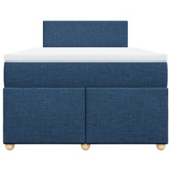 Boxspringbett mit Matratze Blau 120x190 cm Stoff