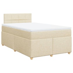 Boxspringbett mit Matratze Creme 120x190 cm Stoff