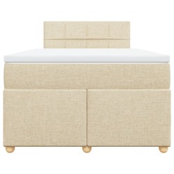 Boxspringbett mit Matratze Creme 120x190 cm Stoff