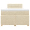 Boxspringbett mit Matratze Creme 120x190 cm Stoff