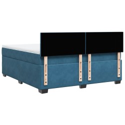 Boxspringbett mit Matratze Blau 180x200 cm Samt