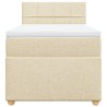 Boxspringbett mit Matratze Creme 90x200 cm Stoff