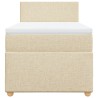 Boxspringbett mit Matratze Creme 100x200 cm Stoff