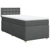 Boxspringbett mit Matratze Dunkelgrau 100x200 cm Stoff