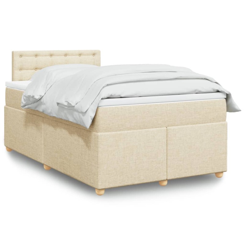 Boxspringbett mit Matratze Creme 120x190 cm Stoff