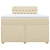 Boxspringbett mit Matratze Creme 120x200 cm Stoff