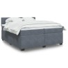 Boxspringbett mit Matratze Dunkelgrau 200x200 cm Samt