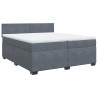 Boxspringbett mit Matratze Dunkelgrau 200x200 cm Samt