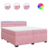 Boxspringbett mit Matratze Rosa 200x200 cm Samt