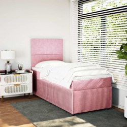 Boxspringbett mit Matratze Rosa 80x200 cm Samt