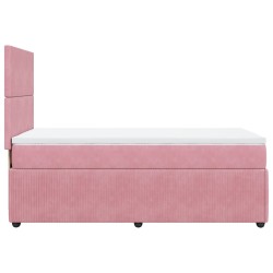 Boxspringbett mit Matratze Rosa 80x200 cm Samt