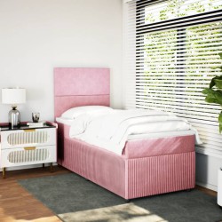 Boxspringbett mit Matratze Rosa 90x190 cm Samt