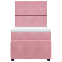 Boxspringbett mit Matratze Rosa 90x190 cm Samt