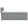 Boxspringbett mit Matratze Hellgrau 80x200 cm Stoff