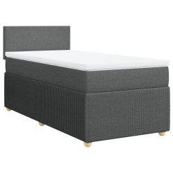 Boxspringbett mit Matratze Dunkelgrau 90x190 cm Stoff