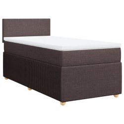 Boxspringbett mit Matratze Dunkelbraun 90x190 cm Stoff