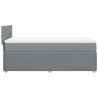 Boxspringbett mit Matratze Hellgrau 90x190 cm Stoff