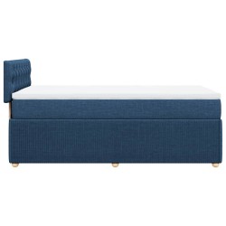 Boxspringbett mit Matratze Blau 90x190 cm Stoff