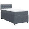 Boxspringbett mit Matratze Dunkelgrau 90x190 cm Samt