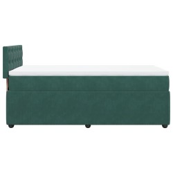 Boxspringbett mit Matratze Dunkelgrün 90x190 cm Samt