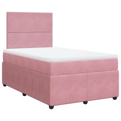 Boxspringbett mit Matratze Rosa 120x190 cm Samt