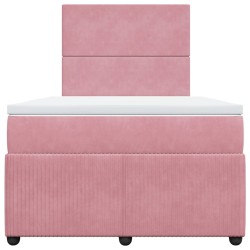 Boxspringbett mit Matratze Rosa 120x190 cm Samt