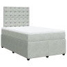 Boxspringbett mit Matratze Hellgrau 120x190 cm Samt