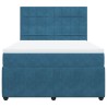 Boxspringbett mit Matratze Blau 140x200 cm Samt