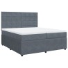 Boxspringbett mit Matratze Dunkelgrau 200x200 cm Samt