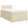 Boxspringbett mit Matratze Creme 120x200 cm Stoff