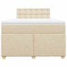 Boxspringbett mit Matratze Creme 120x200 cm Stoff