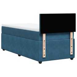 Boxspringbett mit Matratze Blau 90x200 cm Samt