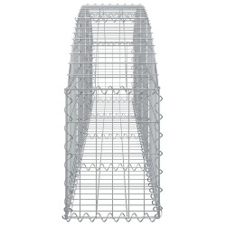Gabione mit Hochbogen 200x30x40/60 cm Verzinktes Eisen