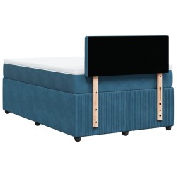 Boxspringbett mit Matratze Blau 120x200 cm Samt