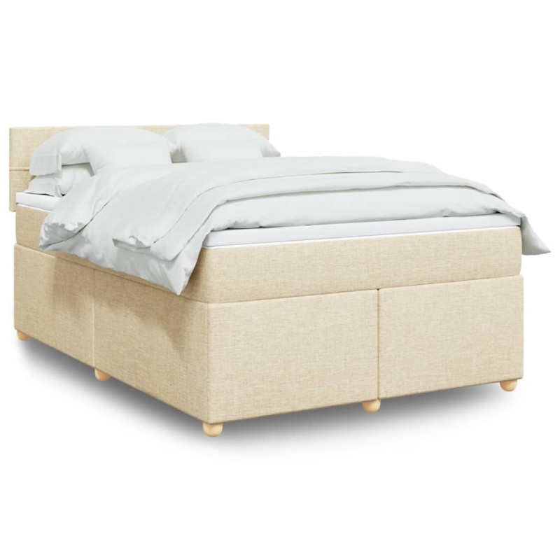 Boxspringbett mit Matratze Creme 140x200 cm Stoff