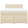 Boxspringbett mit Matratze Creme 140x200 cm Stoff