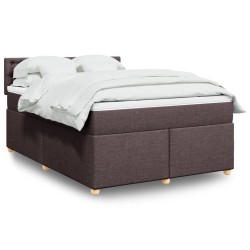 Boxspringbett mit Matratze Dunkelbraun 140x200 cm Stoff