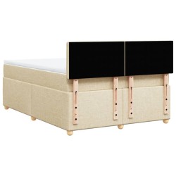 Boxspringbett mit Matratze Creme 140x200 cm Stoff