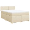 Boxspringbett mit Matratze Creme 160x200 cm Stoff