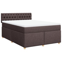 Boxspringbett mit Matratze Dunkelbraun 160x200 cm Stoff