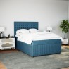 Boxspringbett mit Matratze Blau 140x200 cm Samt