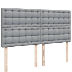 Boxspringbett mit Matratze Hellgrau 200x200 cm Stoff