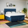 Boxspringbett mit Matratze Blau 180x200 cm Stoff