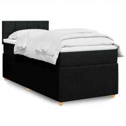 Boxspringbett mit Matratze Schwarz 90x190 cm Stoff