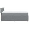 Boxspringbett mit Matratze Hellgrau 90x190 cm Stoff