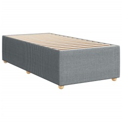 Boxspringbett mit Matratze Hellgrau 90x190 cm Stoff